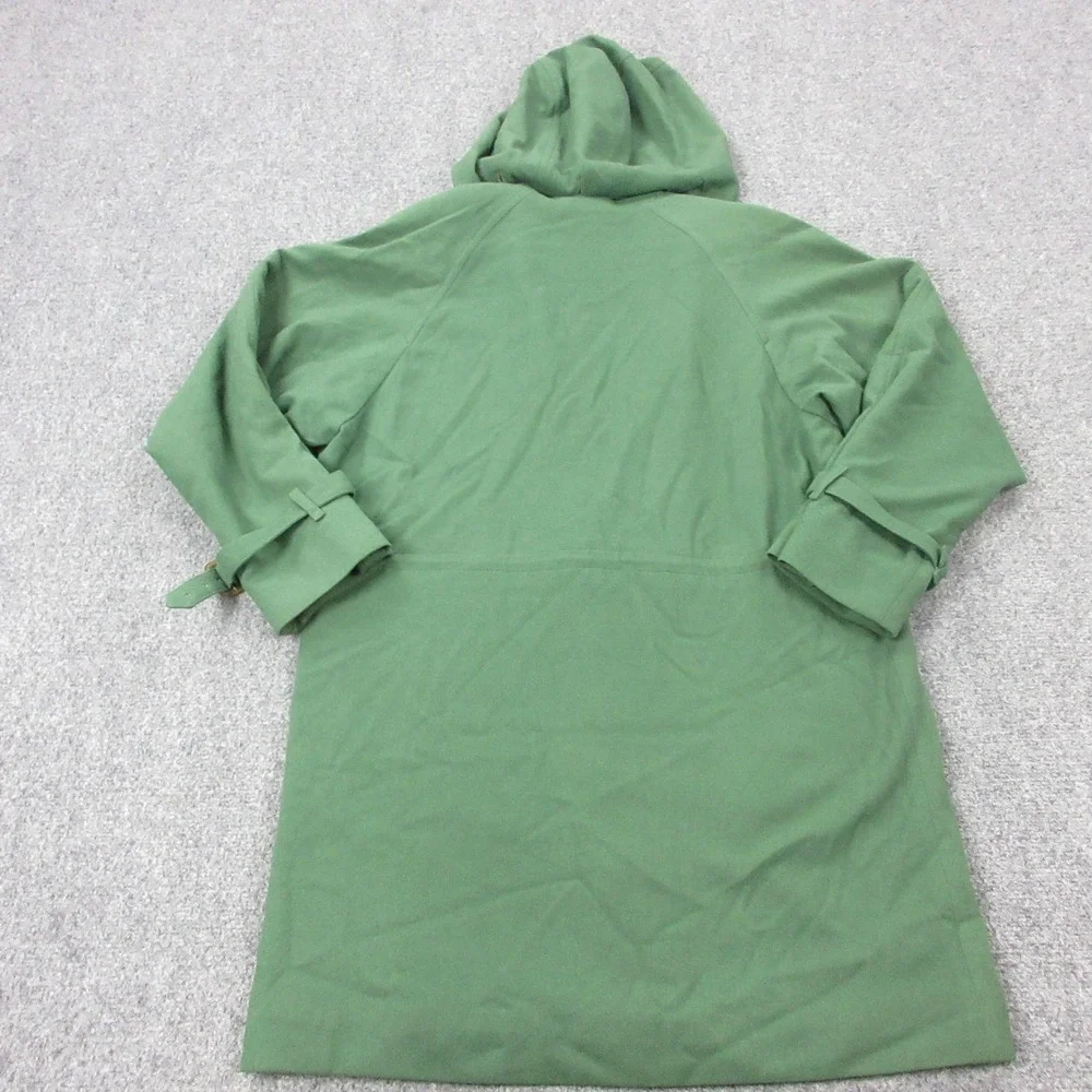 Vintage Burberrys‎ Coat Womens 8 Green Wool Hooded Parka Tartan Plaid Lined - Picture 14 of 16